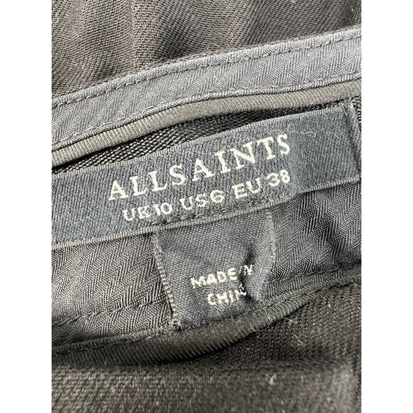 ALL SAINTS Relaxed Fit Wide Leg Pants Black High rise Women's Size 6 - Picture 7 of 9